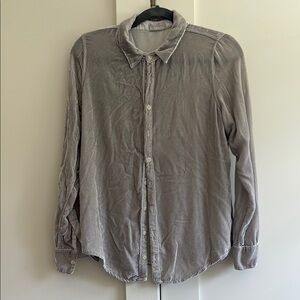 Velvet Gray Button-Up Shirt